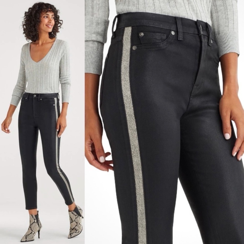 7 For All Mankind B(air) High Waist
Ankle Coated Skinny with Snake Side stripe
